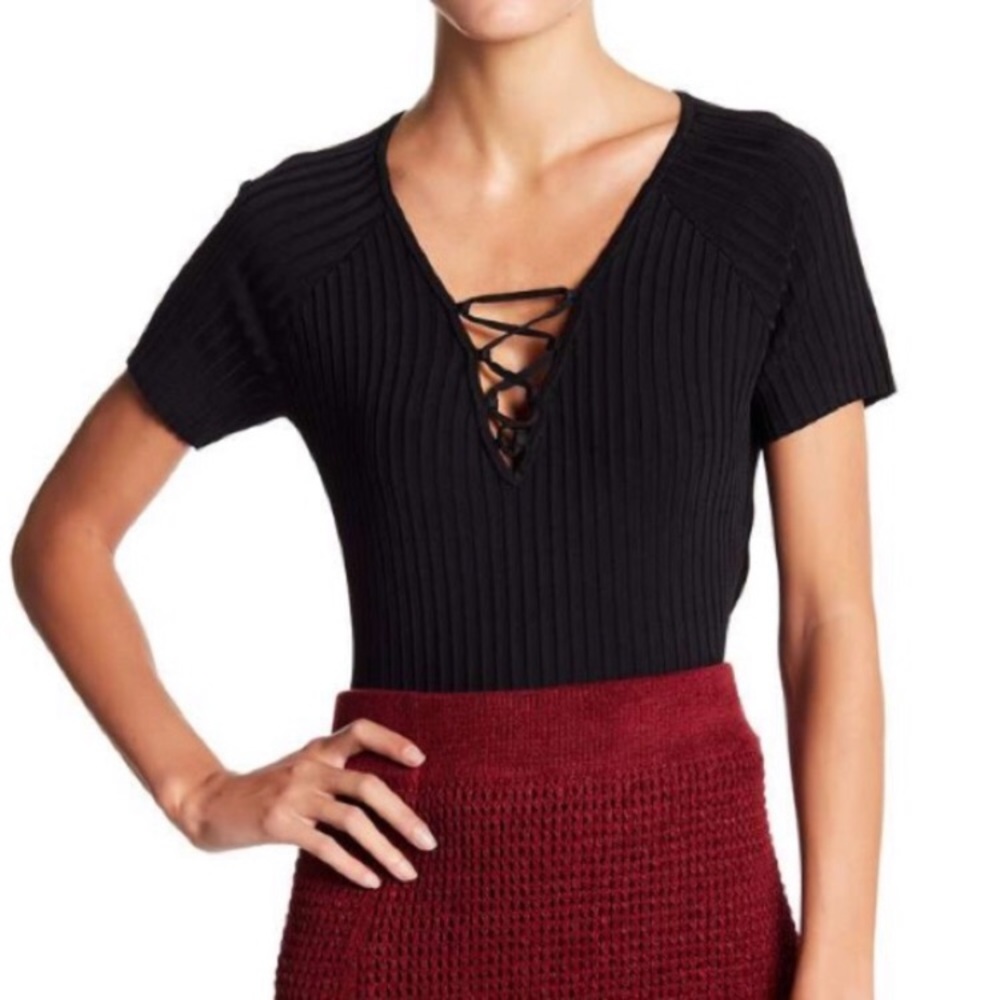 BCBGMAXAZRIA Ribbed Top